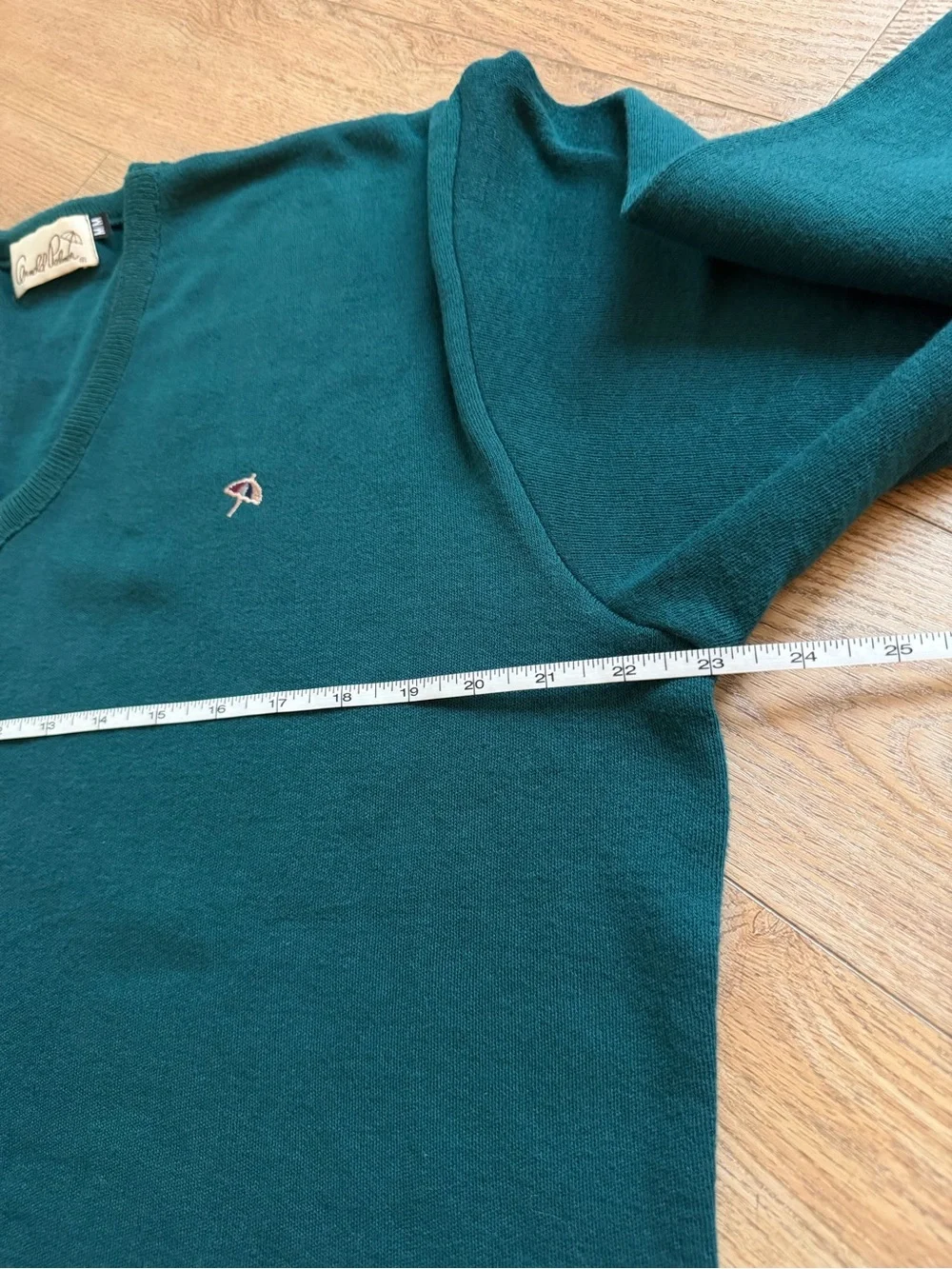 Vintage Arnold Palmer Teal V-Neck Sweater Size 40 Grandpacore Golf Preppy Top